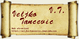 Veljko Tančević vizit kartica